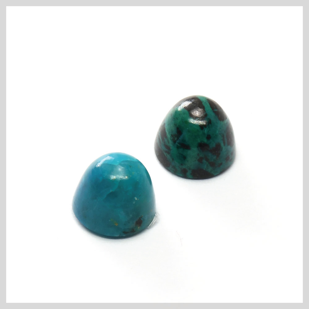 Chrysocolla bullet shaped high dome cabochons