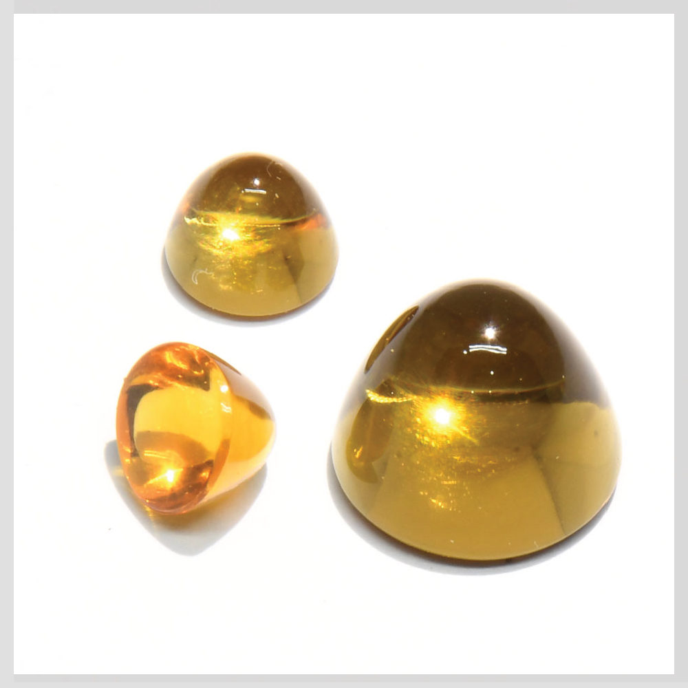 Citrine bullet shaped high dome cabochons