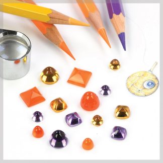 Citrine, amethyst and carnelian high domed cabochons