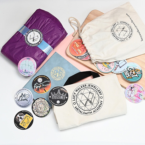 Swag Bag Includes; branded note pad, apron, draw string pouch and 15 stickers