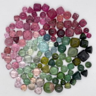 Multicolor tourmaline cabochons for jewelry making projects