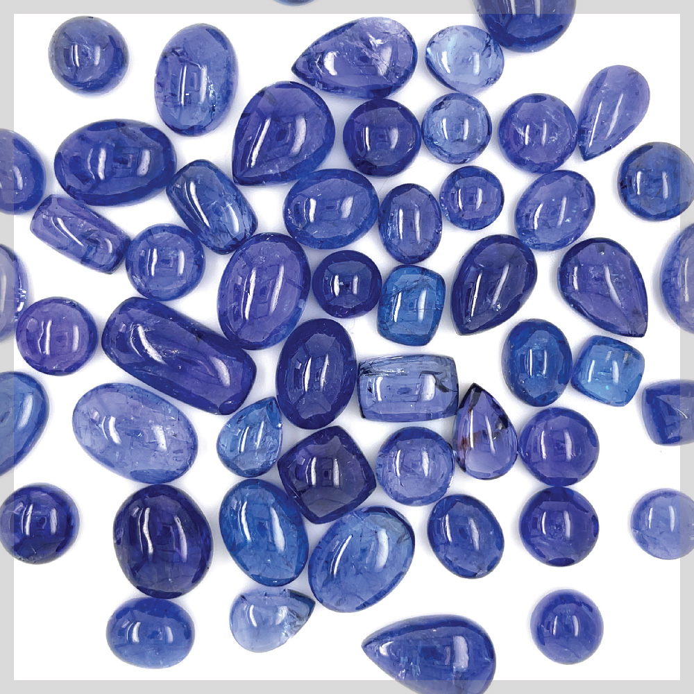 Tanzanite cabochons for jewellery making