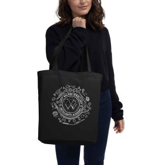 Eco Tote Bag Black Front (More Is More-White Printing)