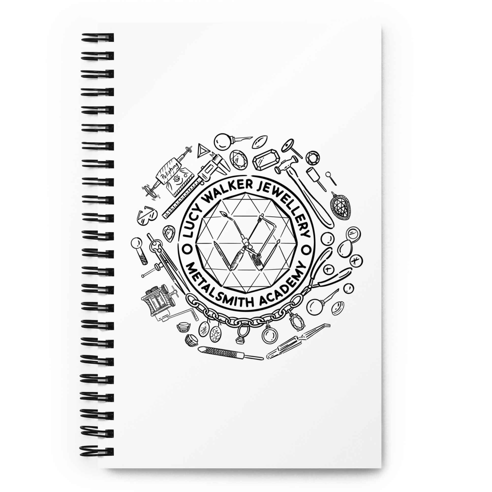 Spiral Notebook White Front (More Is More-Black Printing)