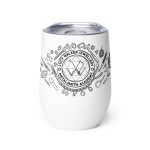 Wine Tumbler White Front (More Is More-Black Printing)
