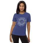 Unisex Tri Blend T-Shirt Navy Triblend Front (More Is More-White Printing)