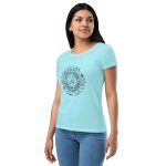 Womens Fitted T-Shirt Cancun Left Front (More Is More-Black Printing)