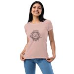 Womens Fitted T-Shirt Desert Pink Front (Metalsmith Academy-Black Printing)