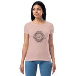 Womens Fitted T-Shirt Desert Pink Front (Metalsmith Academy-Black Printing)