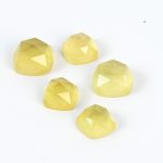 Lemon citrine and mother of pearl doublets