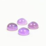 Amethyst and mother of pearl round cabochon 10mm