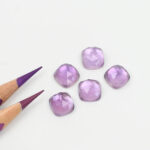 Amethyst and mother of pearl cushion rose cut 10mm