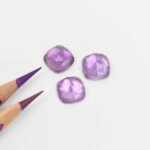 Amethyst and mother of pearl cushion rose cut 12mm