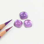 Amethyst and mother of pearl cushion cabochon 12mm