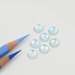 Blue topaz and mother of pearl round rose cut 8mm