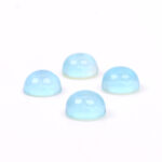 Blue topaz and mother of pearl round cabochon 10mm