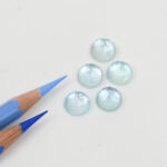 Blue topaz and mother of pearl round rose cut 10mm