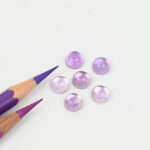 Lilac amethyst and mother of pearl round cabochon 8mm