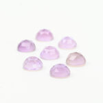 Lilac amethyst and mother of pearl round rose cut 8mm