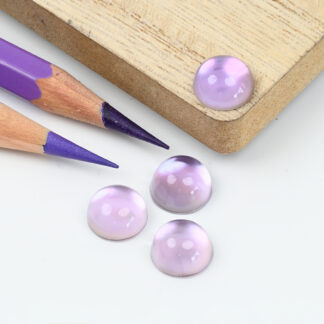 Lilac amethyst and mother of pearl round cabochon 10mm