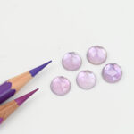 Lilac amethyst and mother of pearl round rose cut 10mm