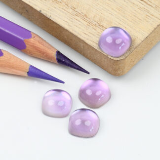 Lilac amethyst and mother of pearl cushion cabochon 10mm
