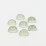 Green amethyst and mother of pearl round cabochon 8mm