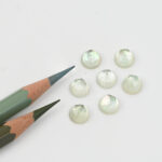 Green amethyst and mother of pearl round rose cut 8mm
