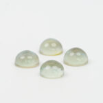 Green amethyst and mother of pearl round cabochon 10mm