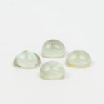 Green amethyst and mother of pearl cushion cabochon 10mm