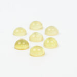 Lemon quartz and mother of pearl round cabochon 8mm