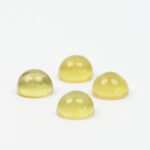 Lemon quartz and mother of pearl round cabochon 10mm