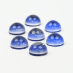 Rock crystal and lapis round cabochon 10mm