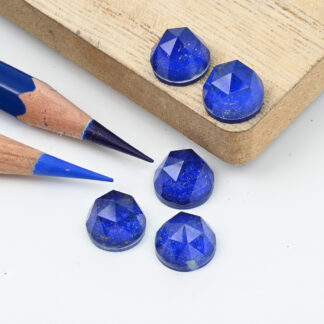 Rock crystal and lapis round rose cut 10mm