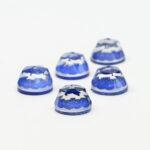 Rock crystal and lapis round rose cut 10mm