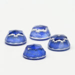 Rock crystal and lapis round rose cut 12mm