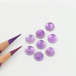 Amethyst and mother of pearl round cabochon 8mm