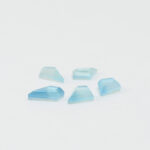 Blue topaz and mother of pearl kite cut 6mm x 9mm