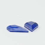 Rock crystal and lapis kite cut 12mm x 20mm