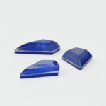 Rock crystal and lapis kite cut 10mm x 17mm