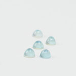 Blue topaz and mother of pearl round cabochon 5mm