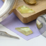 Lemon quartz and mother of pearl kite cut 12 X 20mm