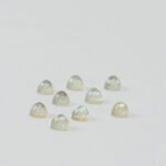 Green amethyst and mother of pearl round cabochon 4mm