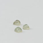 Green amethyst and mother of pearl sugarloaf cabochon 6mm
