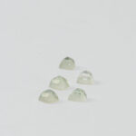 Green amethyst and mother of pearl sugarloaf cabochon 4.5mm