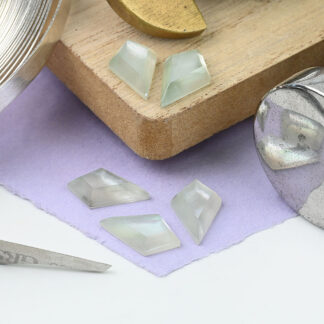 Green amethyst and mother of pearl kite cut 8mm x 13mm