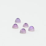 Amethyst and mother of pearl round cabochon 5mm