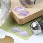 Lilac amethyst and mother of pearl kite cut 8mm x 13mm