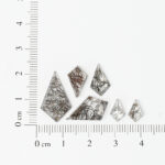 Tourmalinated quartz kite cut gemstones
